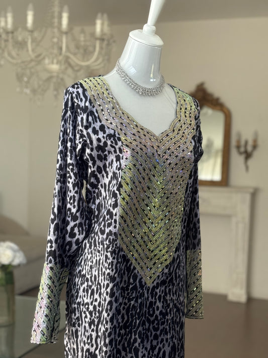 Mukhawar Leopard Corset dans le dos