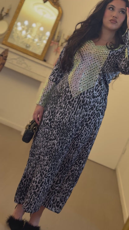 Mukhawar Leopard Corset dans le dos